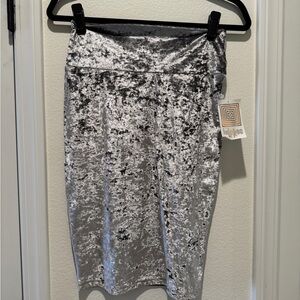 Lularoe Cassie NWT Silver Velvet Skirt